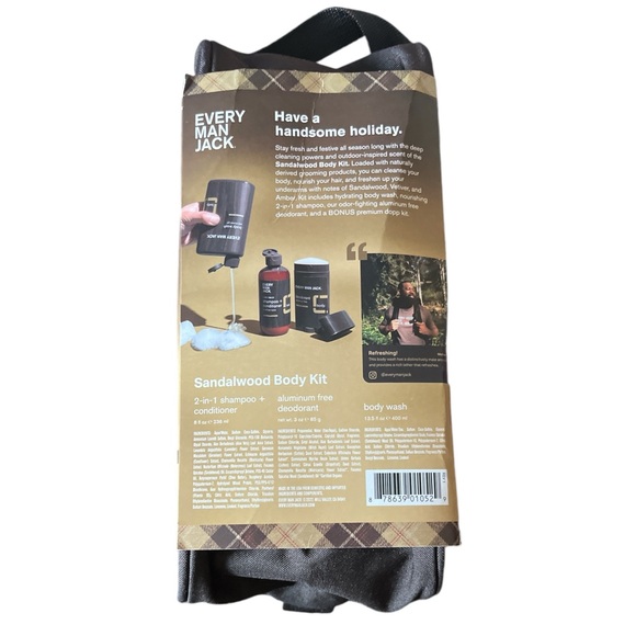 EVERY MAN JACK Men's Sandalwood Body Kit NWT - Picture 2 of 3